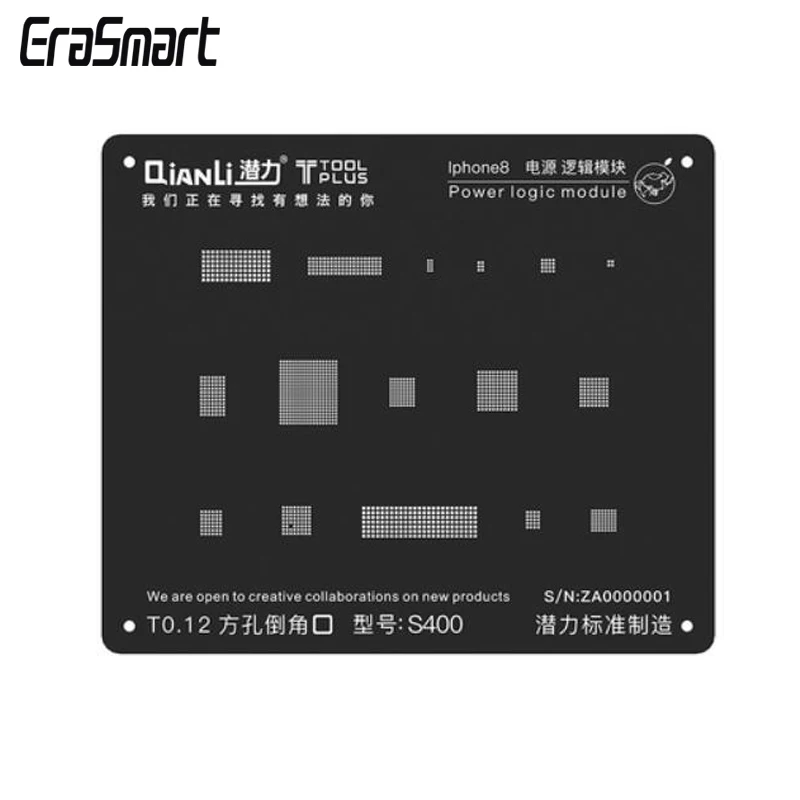 

QianLi Power Logic Modulo BGA Reballing Nero Stencil Impianto di Latta Rete di Acciaio Per il iphone 8/8P/X