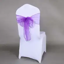 1 шт. свадьбы органзы Председатель Обложка с бантиком для банкета события День Рождения Новогоднее украшение из органзы стул пояса 20*280 см