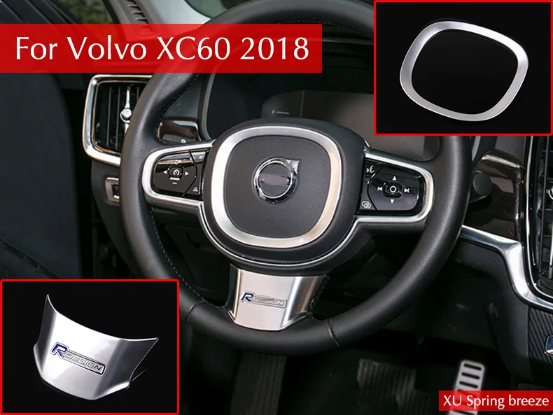 Car Steering Wheel Decoration Bright Circle Bezel Frame Sticker Car styling For Volvo XC60 2017 2018 Car Steering Wheel Decoration Bright Circle Bezel Frame Sticker Car styling For Volvo XC60 2017 2018