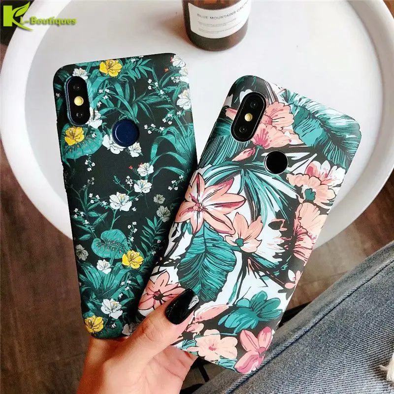 

for Global Version Xiaomi Redmi Note 5 Case on for Xiaomi Redmi Note 5 6 7 8 Pro Cover Retro Flower Plant Leaves Hard Case Coque