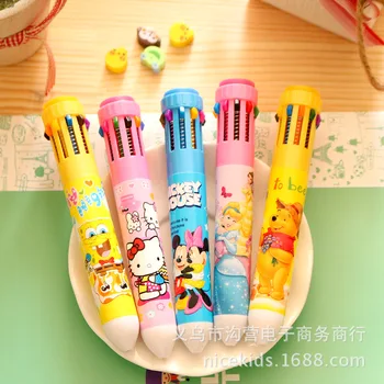 

3PC/lots Special cartoon animal ten pen color ball pen multicolor pen factory wholesale stationery stationery
