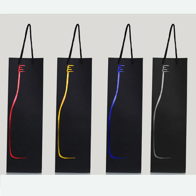 Black Paper Wine Bags Fsetival Party Gift Bag Hot Stamping Wine Bottle Oil Bottle Gift Champagne Packing Bags Wine Carrier Gift Bags Wrapping Supplies Aliexpress