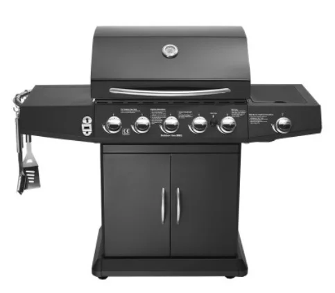 High Quality Gas And Charcoal Bbq Grill Stove Outdoor Black High Quality Gas And Charcoal Bbq Grill Stove Outdoor Black Five Burners Side Burner Or Charocal Gril