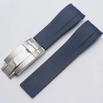 BRETA водонепроницаемый ремешок для часов резиновый силиконовый ремешок 20 мм 21 мм для часов Longines спортивная серия HYDROCONQUEST Дайвинг ремешок - Цвет ремешка: blue silver
