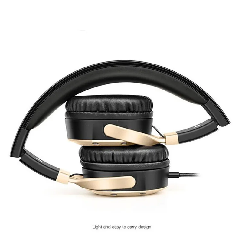 Бас проводные наушники, гарнитура, складные металлические рок музыкальные стерео наушники с микрофоном, ПК Игровые наушники для IOS Android