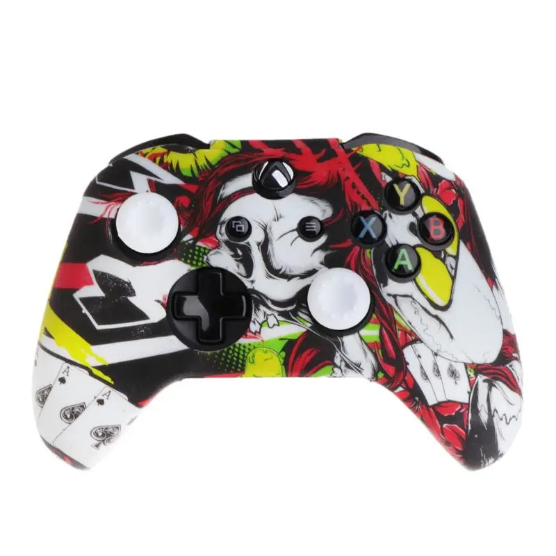

Queen Pattern Silicone Gamepad Protective Cover+2 Joystick Caps For XBox One X S Controller