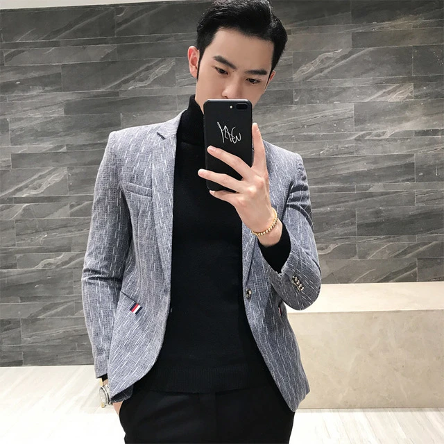 Chaqueta Hombre nuevo marca Fit Casual Blazer hombres gris azul negro 3XL chaqueta Blazers para hombres CD50|chaqueta de deporte| - AliExpress