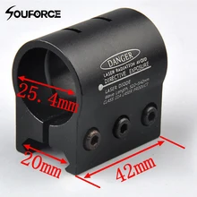 1 шт. 25,4 мм кольцо 20 мм Вивер Пикатинни Крепление для фонарика лазерный прицел