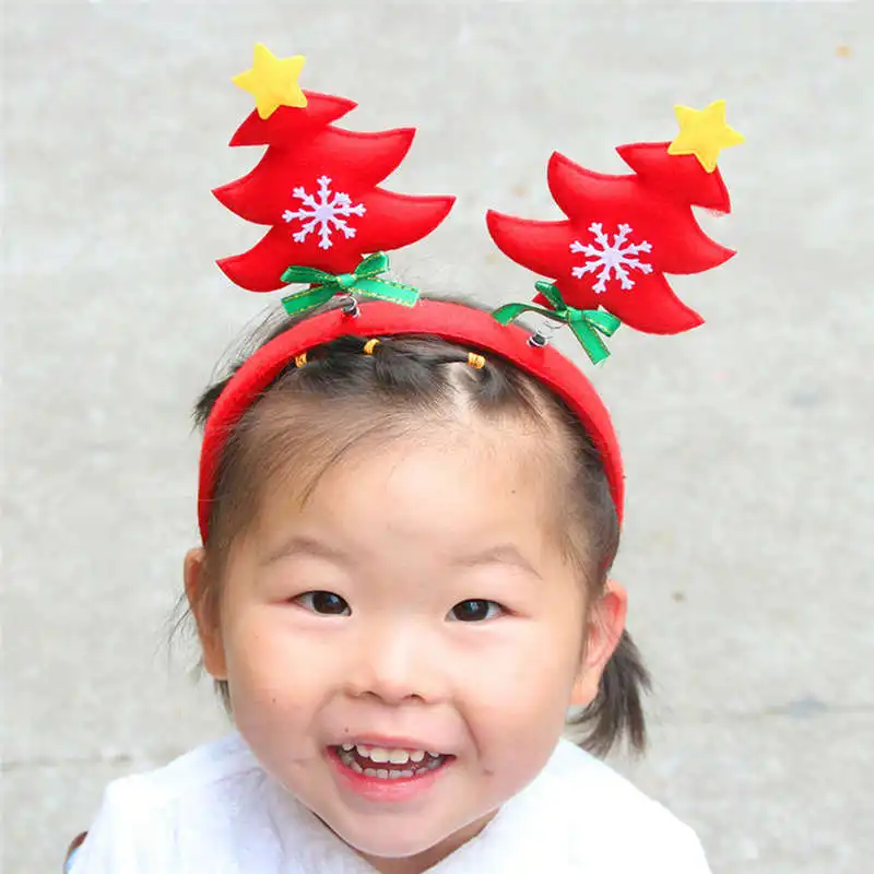 The Cute Christmas Head Hoop Children Plastic Christmas Tree Headband decoracion de navidad 2018 for kids gifts #2o26 (1)