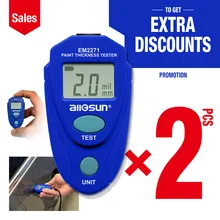 2 шт./лот, цифровой толщиномер, автомобильный тестер толщины краски, измеритель толщины краски EM2271, из России