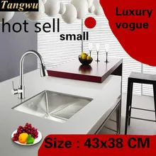 Квартира vogue маленькая кухонная ручная раковина одинарная мойка многофункциональная 304 нержавеющая сталь Горячая 430x380 мм