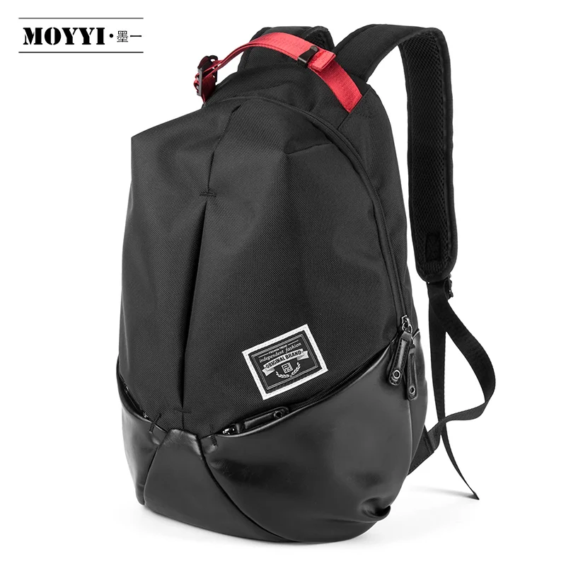 

MOYYI School Bag PU Stitching Leather Backpack Men School Bags for Teenage Girls Backpacks for 14 inch Laptop Mochila