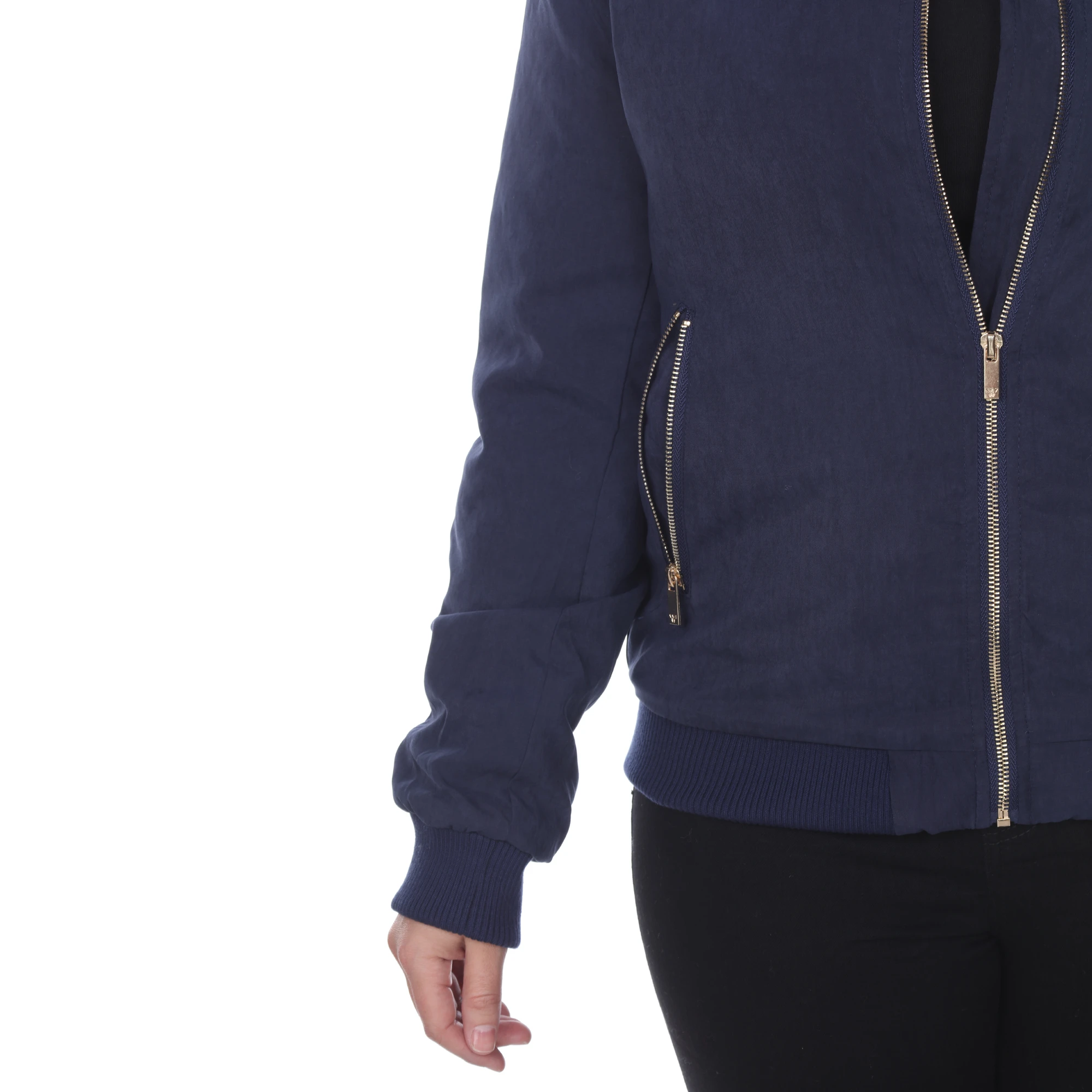 Plus Size Bomber Jacket - Navy (3)