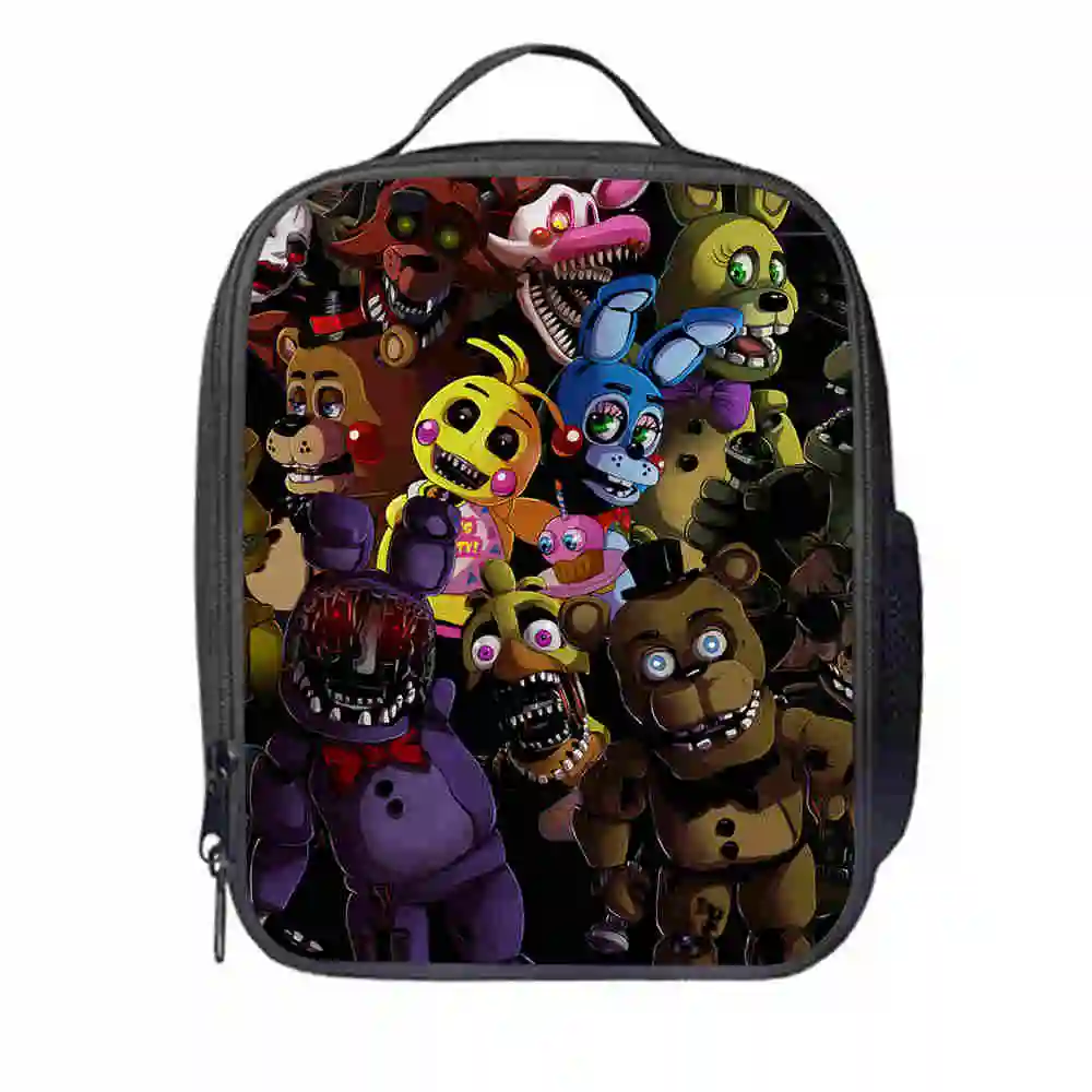FNAF сумка для ланча животные индивидуальные Фредди сумки Чика; Фокси женщин мужчин подростков мальчиков девочек детей школы изолированный охладитель Tote Box - Цвет: 011LB6