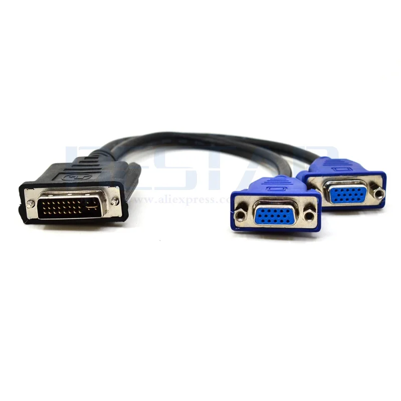 Vga Splitter Dvi Cable To Vga Dvi-male Dvi-i To Dual Vga Female