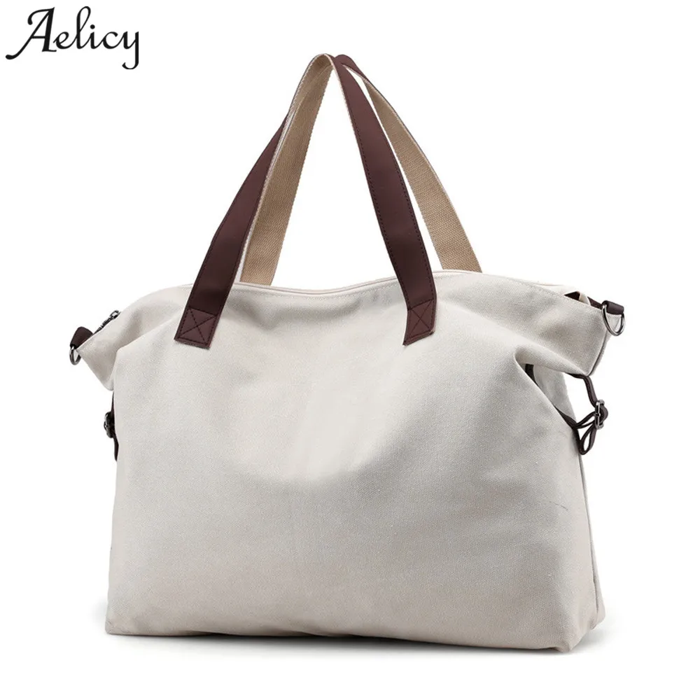 

Aelicy 2018 Hot New Fashion Light High Quality Women Girls Canvas Crossbody Bags Vintage Canvas Tote Handbags Big Bag