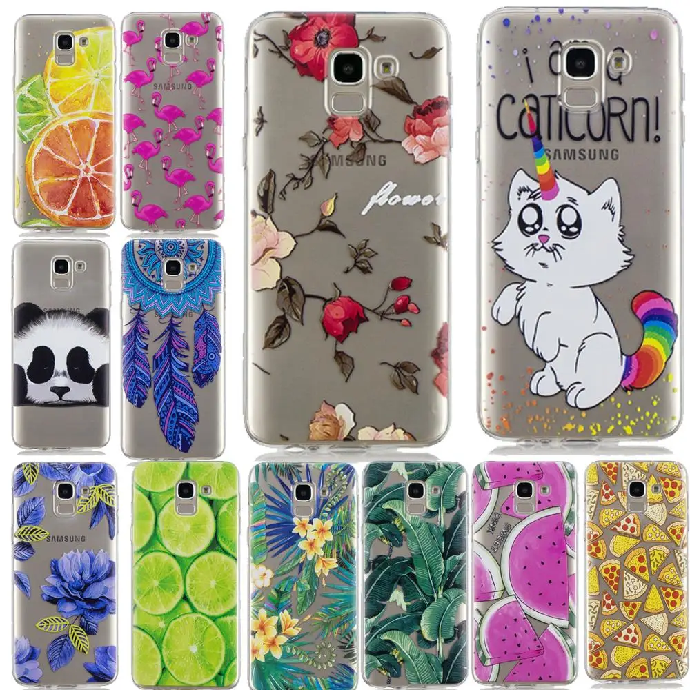 Case for Galaxy on 6 on6 silicon TPU soft Back Fundas cases Samsung J6 2018 5.6&quot cute cat pattern covers capa shell |