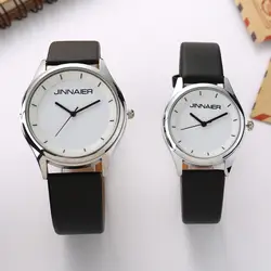 Новое поступление Женская Мужская повседневная Кожаная simplity пара наручные часы женские модные Роскошный дизайн платье в подарок часы