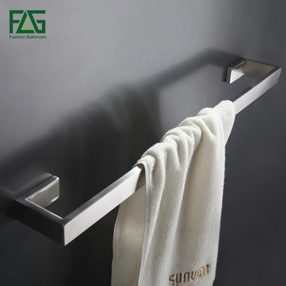 FLG 304 الفولاذ المقاوم للصدأ ناعم النيكل جدار جبل حمام مجموعات الأجهزة منشفة شريط هوك ملابس ورقة حامل اكسسوارات الحمام مجموعة