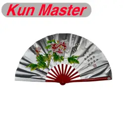 Бамбука кунг-фу борьба вентилятора, Боевые искусства Практика Производительность вентилятора, у-шу вентилятор, пион (серебро)