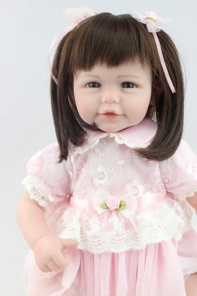 52cm Soft Vinyl Reborn Baby Doll Handmade Clothes curled hair  Little Girl doll  Brinquedos Early Education Toy Doll reborn early diaries 1947 1963