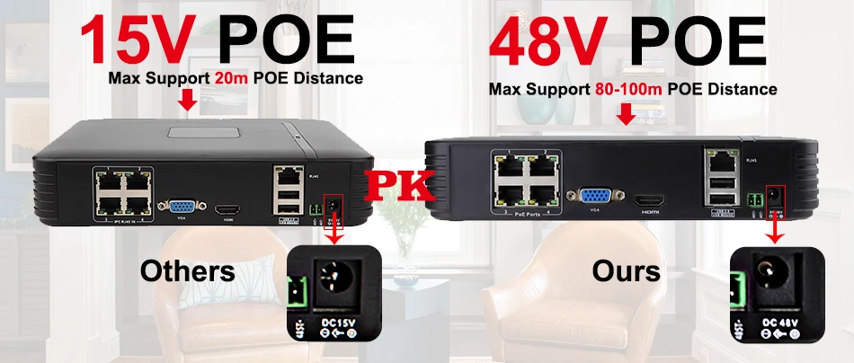 Smar Full HD  4CH 1080P POE 48V NVR CCTV Kit 24PCS 2MP 20FPS Outdoor IP Camera 36 IR 4 Channel CCTV System HDMI P2P Email Alarm (3)