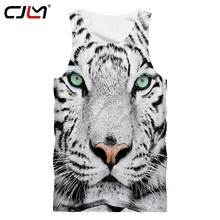 CJLM мужской черно-белый полосатый топ на бретелях с животными, милый тигр, жилет, мужской полиэстер, танктоп с 3D принтом, негабаритный 5XL
