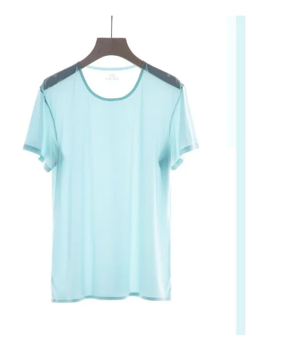 Men's seamless all season bottoming Undershirts Male superfine thin elastic soft short sleeve T-shirts Men quick dry Tops & Tees