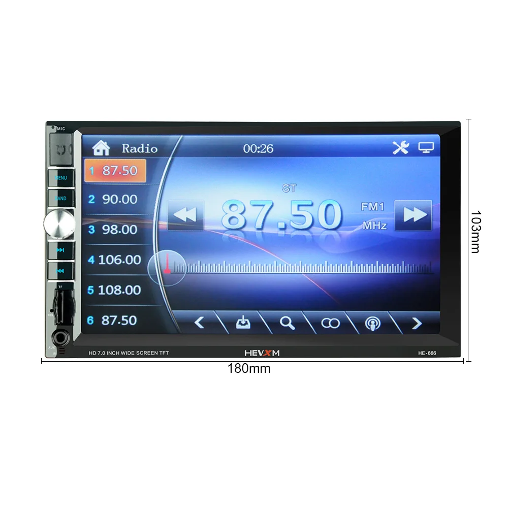 AOSHIKE Bluetooth Автомобильный мультимедийный плеер 7 дюймов 2 Din MP5 MP4 SD TF карта машина с