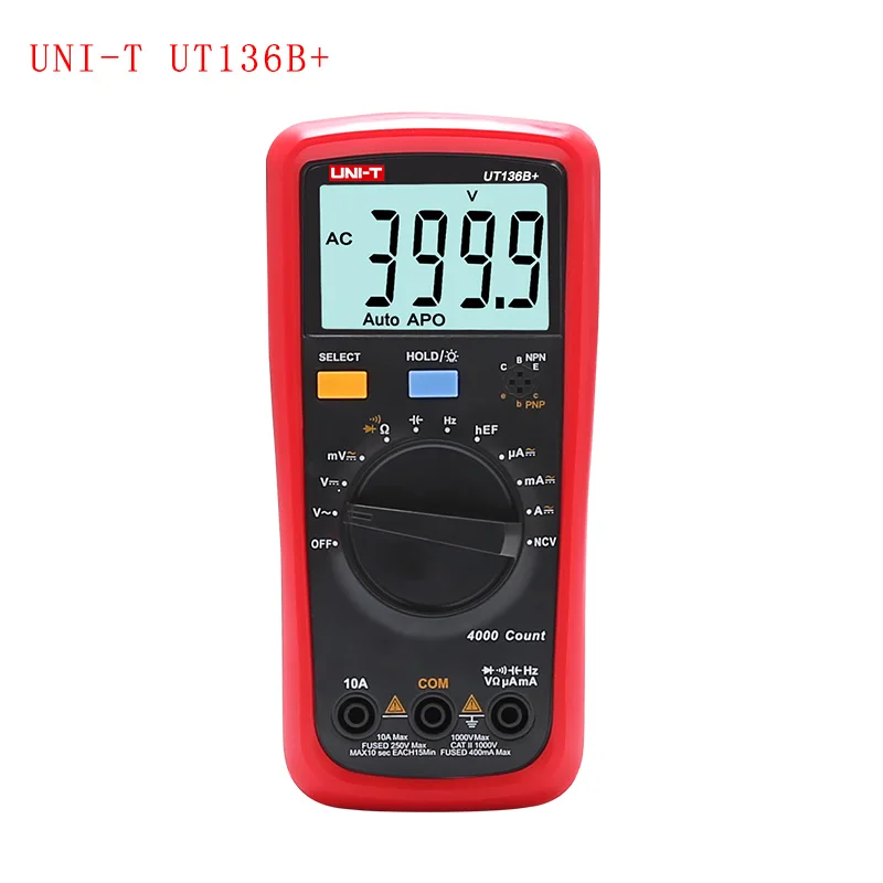 UNI-T UT136B+ UT136C+ цифровой мультиметр с автоматическим выключением переменного тока, постоянного тока, тока, Ом, Диодная крышка, Гц, мультиметр с тестовым диодом - Цвет: 060803358