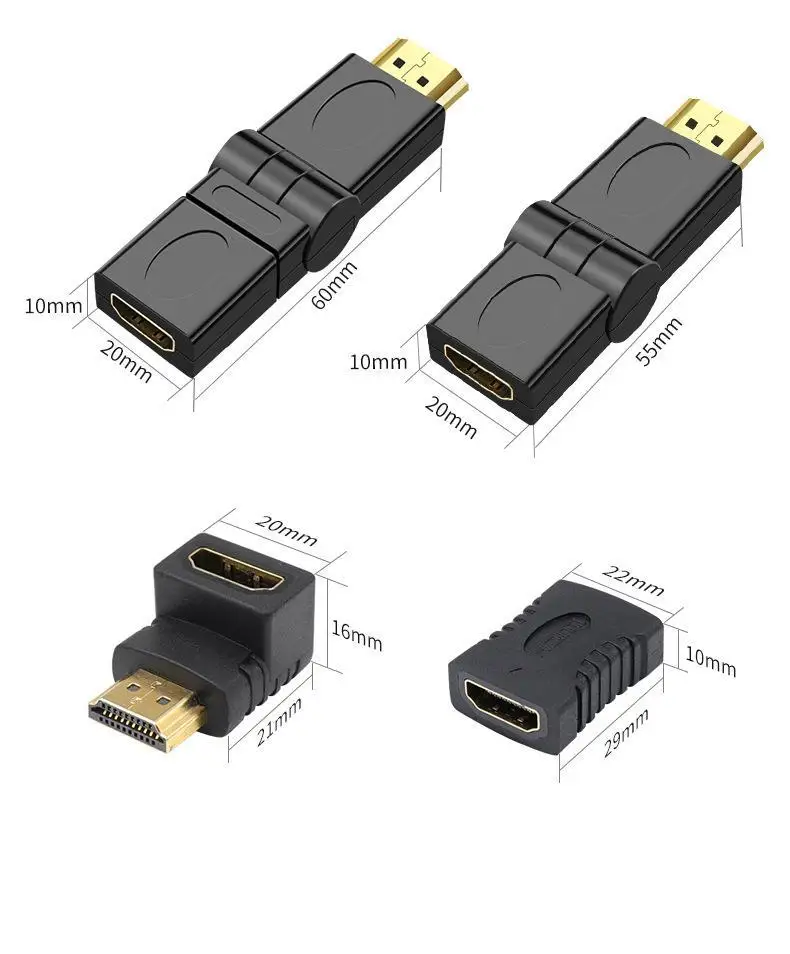 HDMI адаптер 180 и 360 градусов локоть HD линия передачи данных HDMI Male-Female удлинитель адаптер для компьютера камеры