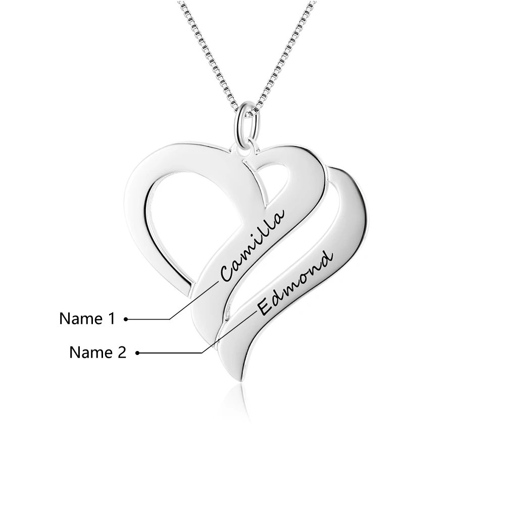 Ожерелье из серебра с гравировкой имени в форме сердца|necklace silver necklace|925 sterling