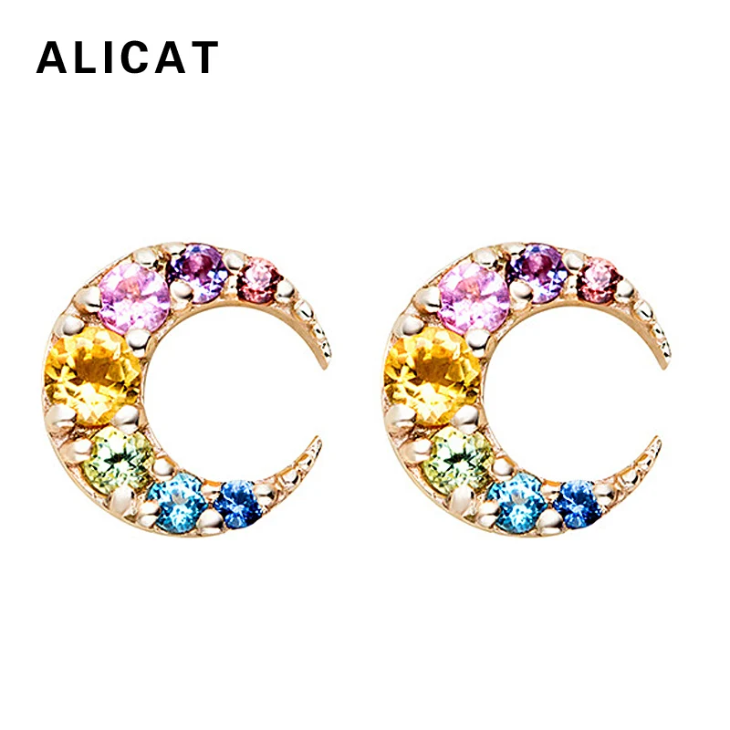 

Moon Earring For Women 2018 Trendy Korean Fashion Bohemian Colorful S925 Sliver Earrings Moon Jewelry Accessories For Women
