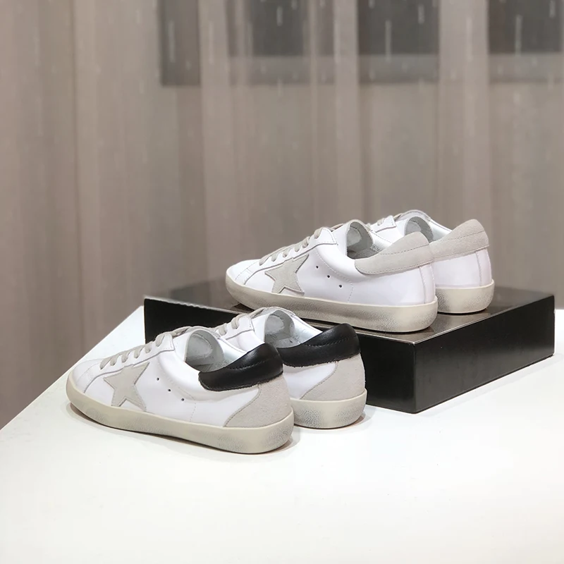 

Fashion leather stars increase small white shoes female 2018 new wild old retro dirty dirty tide flat shoes womenStar Small Whit