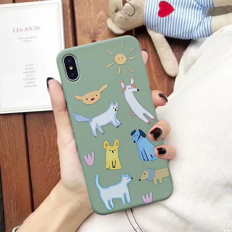 GYKZ милый чехол для iPhone X XS MAX XR 7 8 6 6s Plus Мягкий матовый Силиконовый 6|Бамперы| |