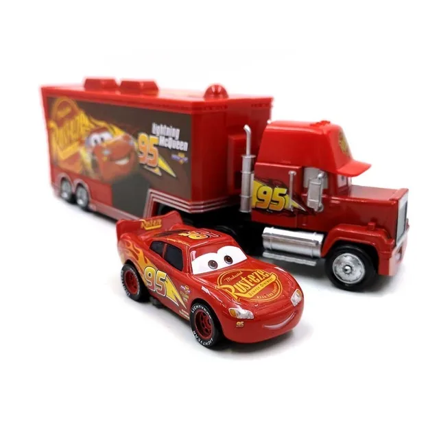 Disney Pixar Cars 2 Toys Lightning McQueen Mack Truck The King 1:55 Diecast Metal Alloy Modle Figures Toys Gifts For Children McQueen Uncle(2pcs)