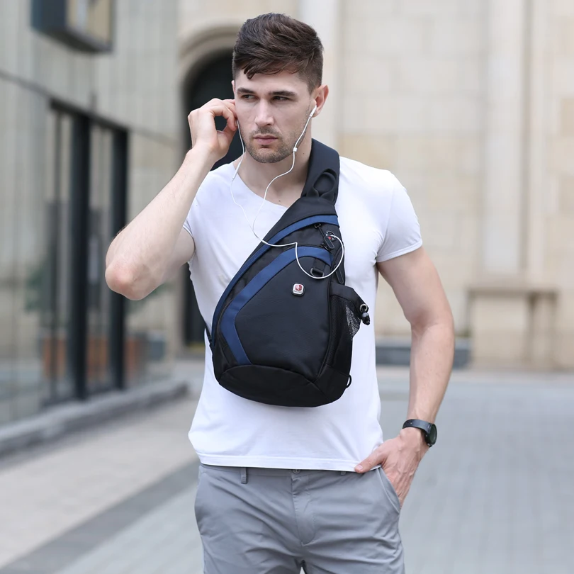 

BALANG Brand Men Waterproof Messenger Bags Multipurpose Chest Pack Sling Shoulder Bags for Men Casual Crossbody 10 inch Laptop