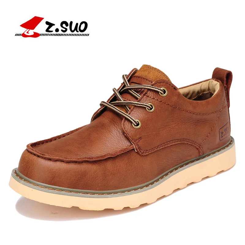 

Z.Suo Fashion Spring/Autumn men shoes Genuine Leather shoes Lace-Up Breathable/Comfortable Men's Casual Tooling Shoes