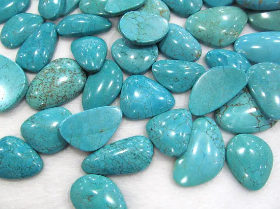 

50pcs 18-40mm Turquoise Cabochon Deardrop Stacking Ring Stackable Rings Earrings Jewelry Designer Handmade Handcut Turquoise Sto