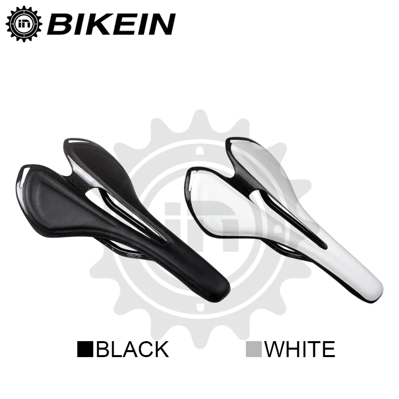 Bikein высокое качество 3 К Карбон + кожаный дорожный Велосипедное седло Велоспорт