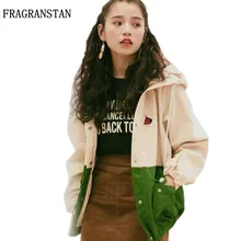 Весна-осень, студенческие новые модные Базовые Куртки с пуговицами BF, повседневные свободные Универсальные женские тонкие пальто с капюшоном, TGH12