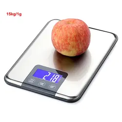 15 кг x 1 г Цифровой ЖК-дисплей Подсветка почтовый баланс Кухня весы устройства