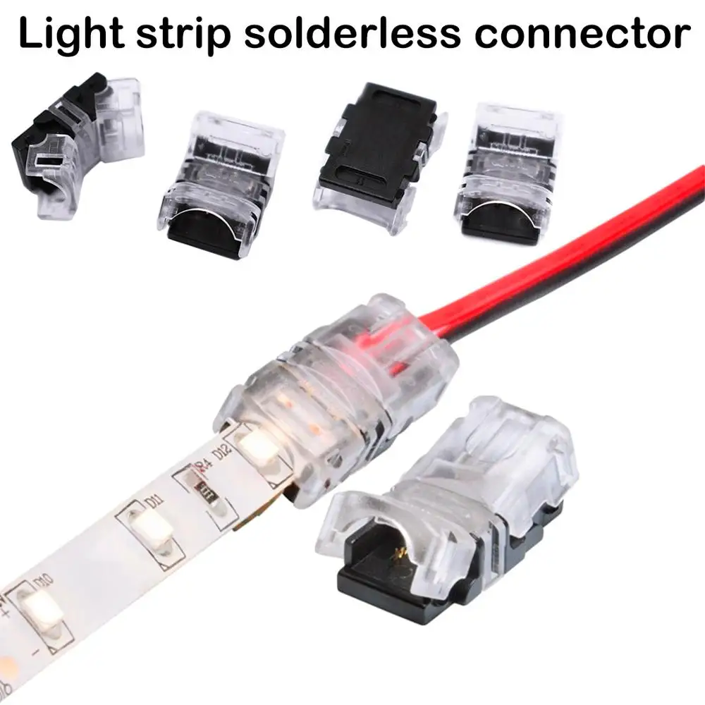 

1pcs RGB LED Strip Connector 2 Pin 5050 10mm Colorful LED Tape Light Connector for Waterproof IP65 Strip to Wire