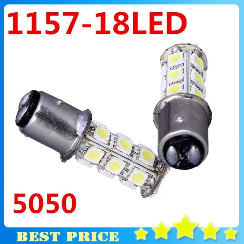 

2pcs White 1157 18 SMD 5050 18LED 2 Pins LED Car Light Bulb Turn Signal Brake Parking Light Lamp Auto Led 12V