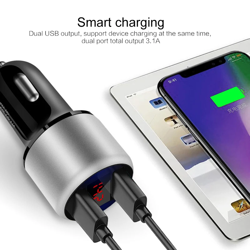 3.1A Универсальный двойной USB Автомобильное зарядное устройство прикуриватель из