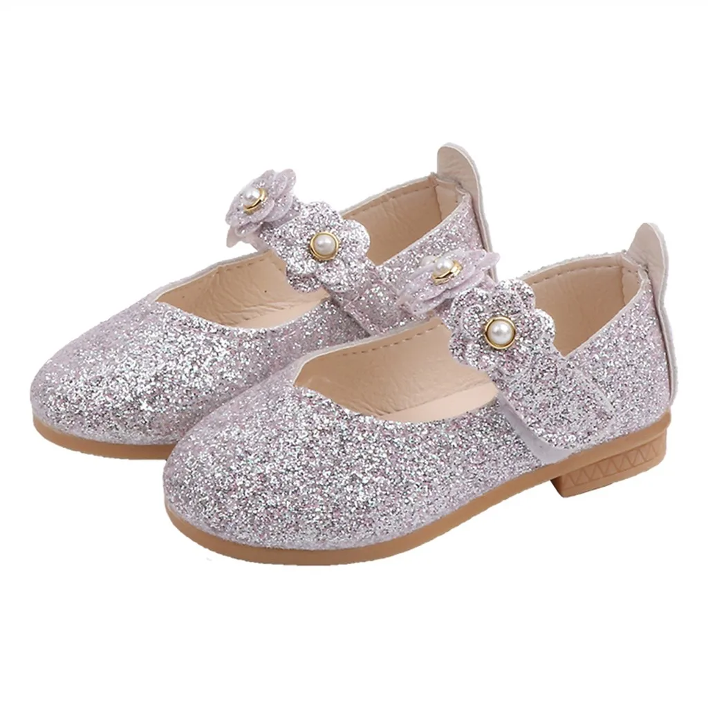 

Children Kid Baby Girls Solid Flower Bling Student Single Dance Princess Shoes kids shoes for girl spring Chaussures pour #F