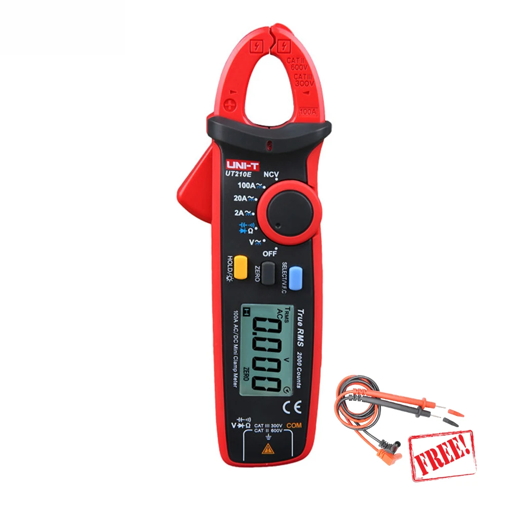 

UNI T UT210E Clamp Meter Multimeter True RMS Auto Range data show amperimetro capacitance meter multimetro current clamp 1 GIFT