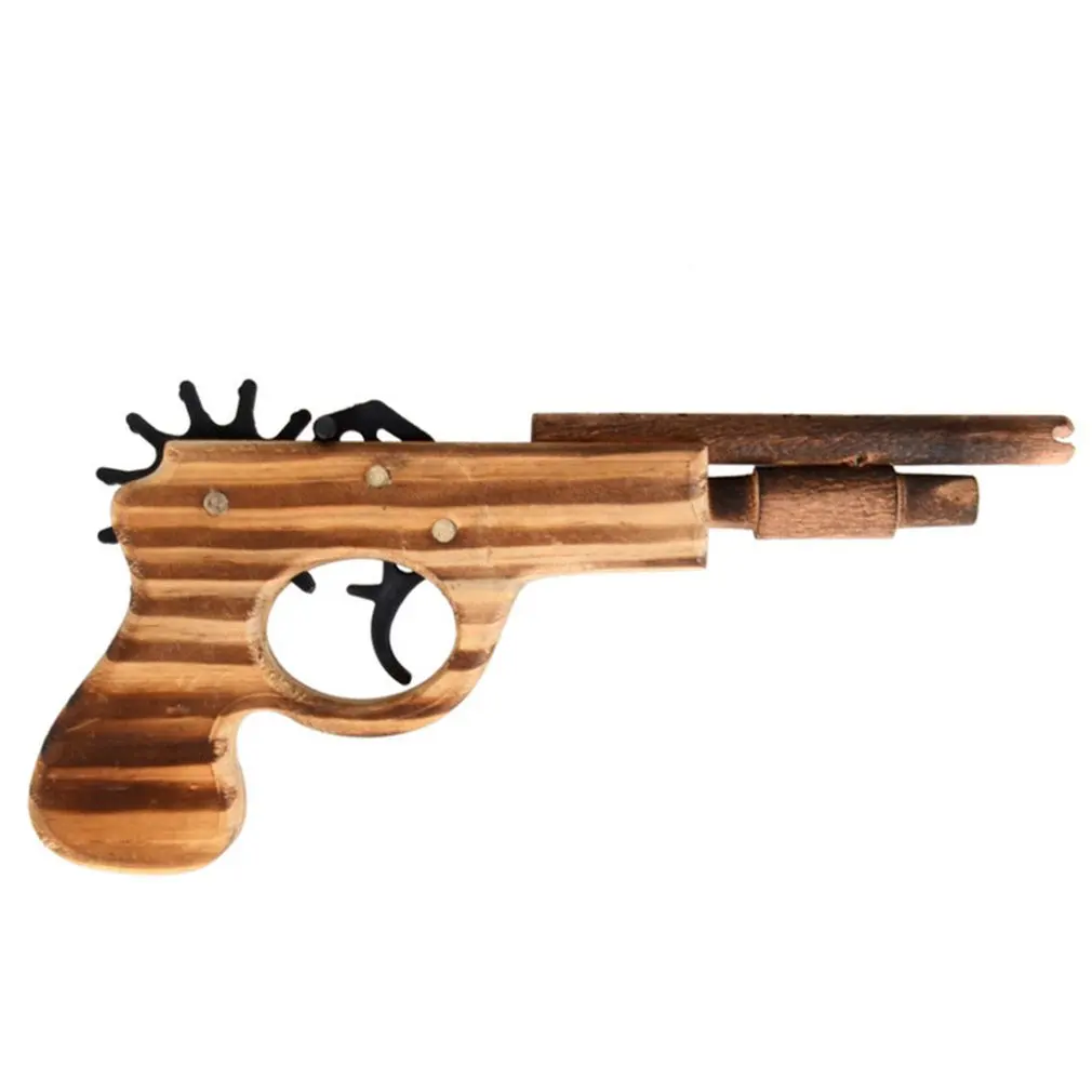 

Simulation Bullet Rubber Band Launcher Wooden Gun Toys Boys Gift Hand Pistol Guns Shooting Toy Sports Wood Guns For Children