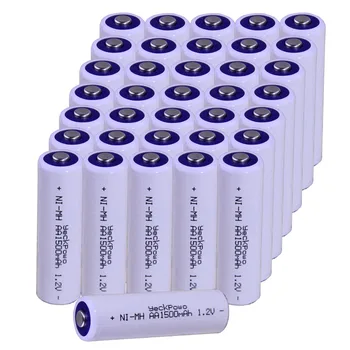 

Real capacity! 36 pcs AA 1.2V NIMH AA rechargeable AA battery 1500mah for camera razor toy remote control flashlight 2A