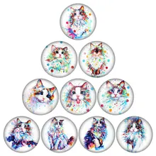 Новые милые кошки собаки Pet 10 шт Смешанные 12 мм/16 мм/18 мм/25 мм круглые фото стекло кабошон демонстрация с плоской задней частью